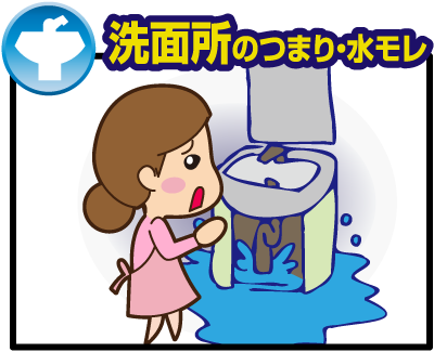 洗面所のつまり・水モレ